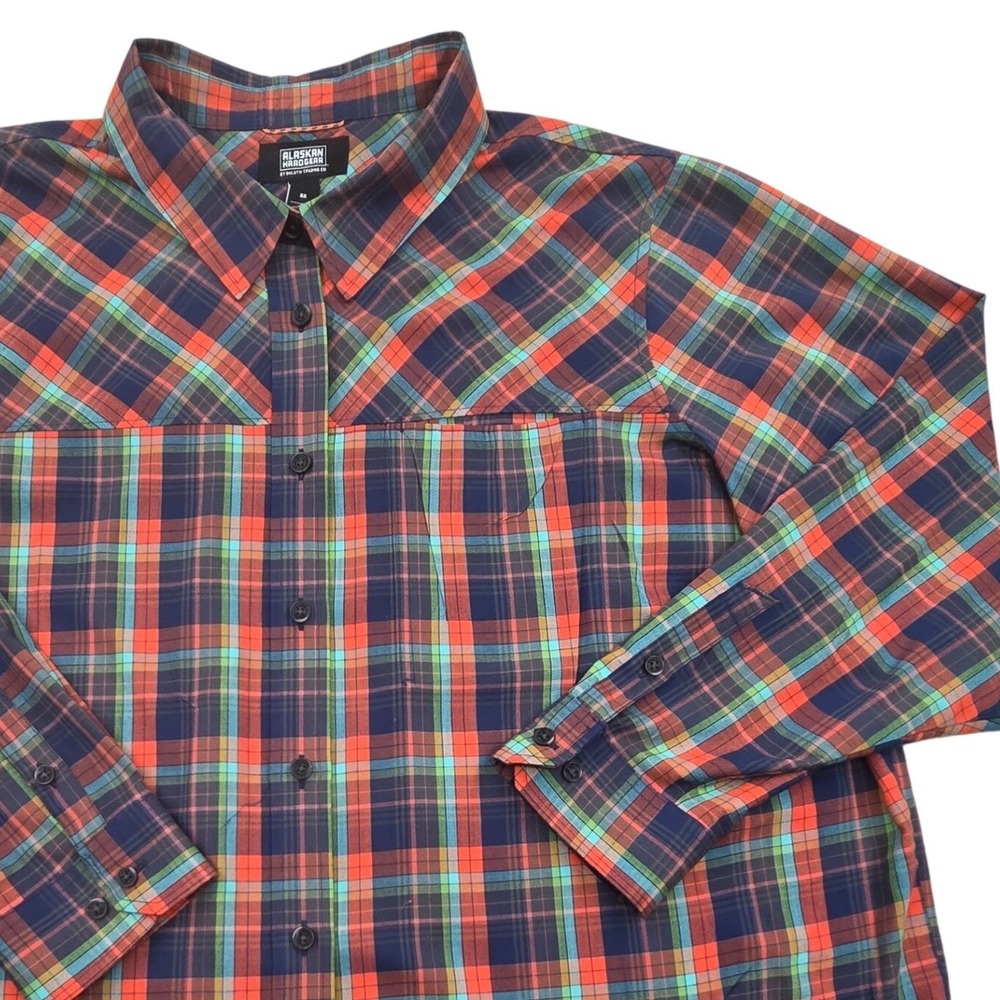 Alaskan Hardgear Duluth Midnight Sun Shirt 3X Red Plaid Wool Blend Button Up